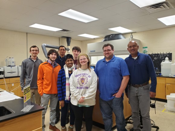 Optimizing peas and sorghum for plant-based meat 2 Dr. Dil thavarajah and her lab group in a lab setting